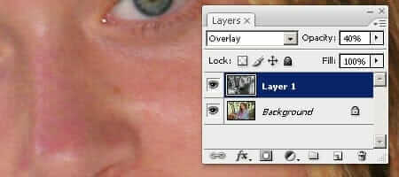 layer is blended to remove freckles in photoshop